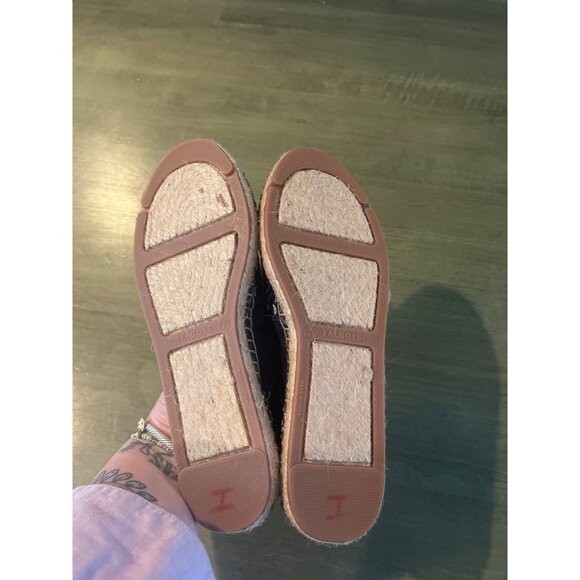 Talbots Womens Floral Embroidered Espadrille Flats Navy Blue Size 7.5 - Picture 5 of 6